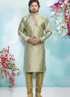 Pista Colour Designer Fancy Party And Function Wear Traditional Jaquard Silk Brocade Kurta Pajama Redymade Collection 1031-8353
